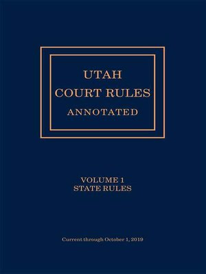 cover image of Utah Court Rules Annotated